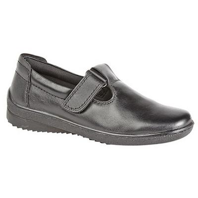 Womens/Ladies Softie Leather T-Bar Leisure Shoes