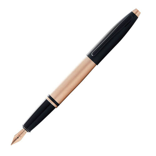 Cross Cross Calais Brushed Rose Gold and Black Fountain Pen