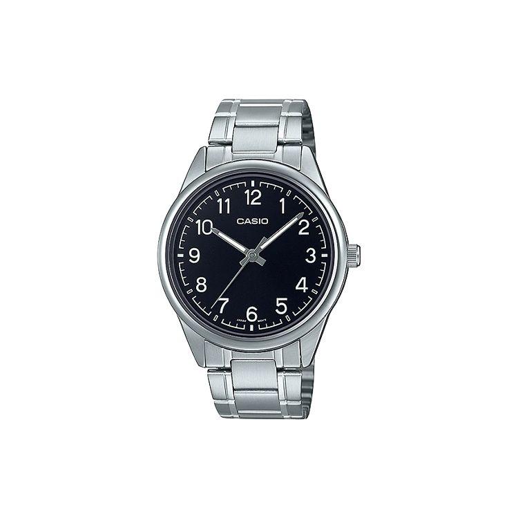 

Casio Standard Series Classic Minimalist Elegant Fashion Waterproof Three-Fold Clasp Quartz Movement Stainless Steel Strap Men Watches MTP-V005D-1B4 Black Dial