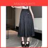 Traditional Chinese Style Pleated Skirt With Jacquard Fabric For Casual Daily Wear