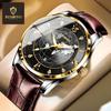 2022 Bingbang Ultra-Thin Men's Waterproof Leather Strap Globe Trend Watch with Calendar