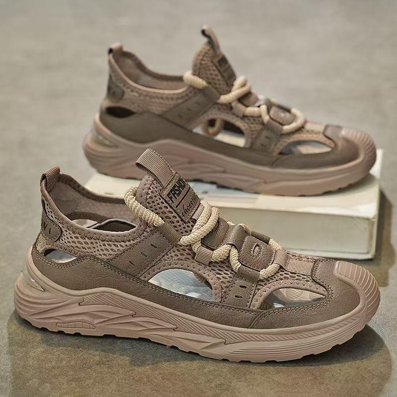 

Men s summer outer wear bag head non-slip and wear-resistant leisure sports outdoor hollow hole shoes 44