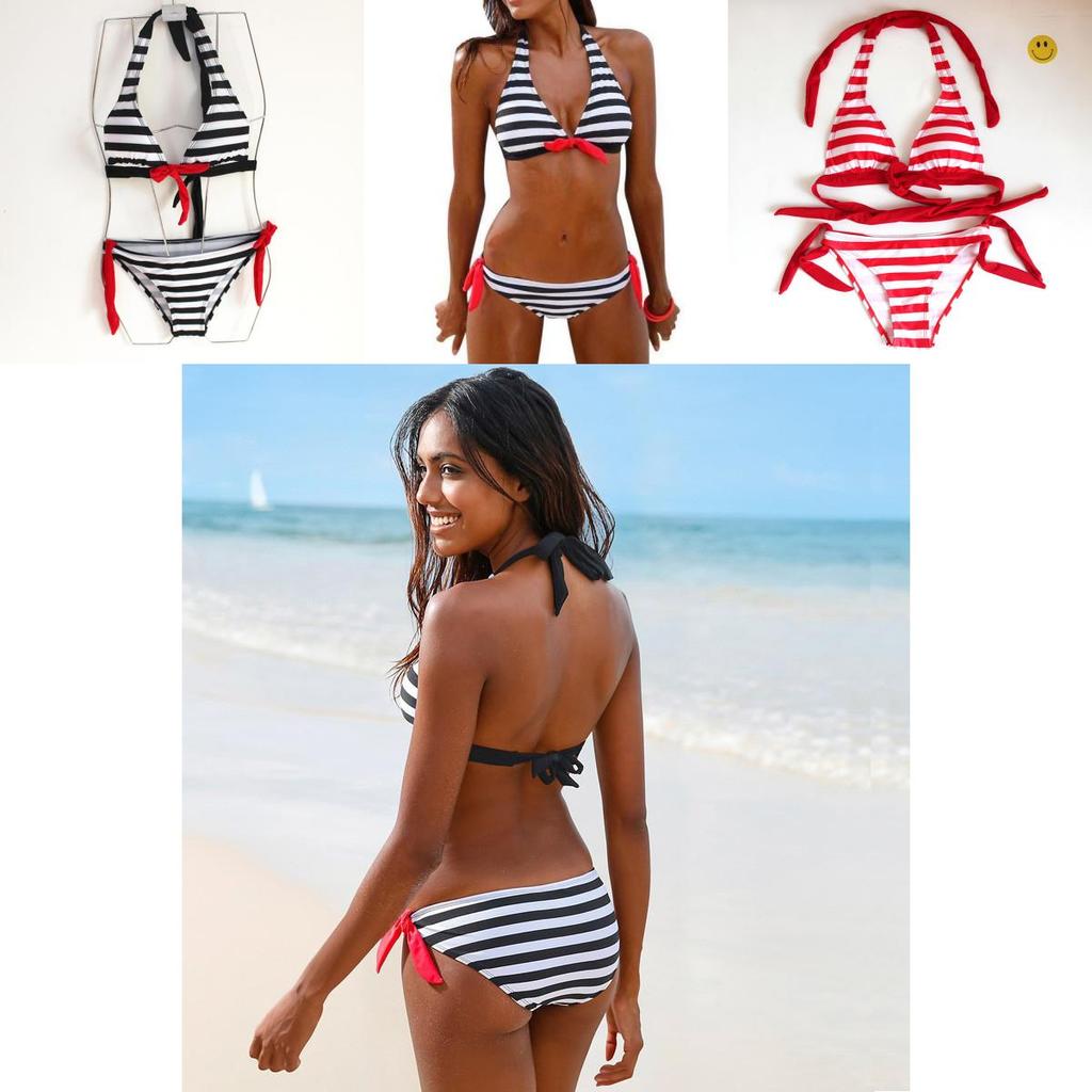 Stylish Striped Women Swimsuit Sexy Bikini Set Perfect For Summer Adventures