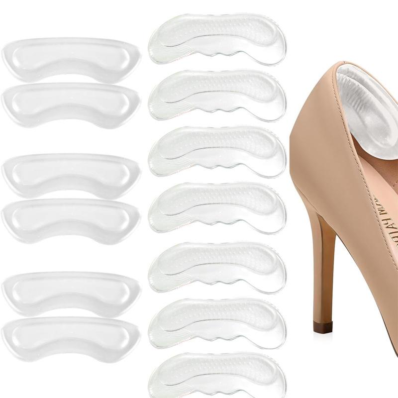 Adesivi per talloni in silicone Donna Uomo Alleviamento Cuscino per scarpe Cuscinetti per talloni in gel Scarpe troppo grandi Inserti antiscivolo Protezione per tallone