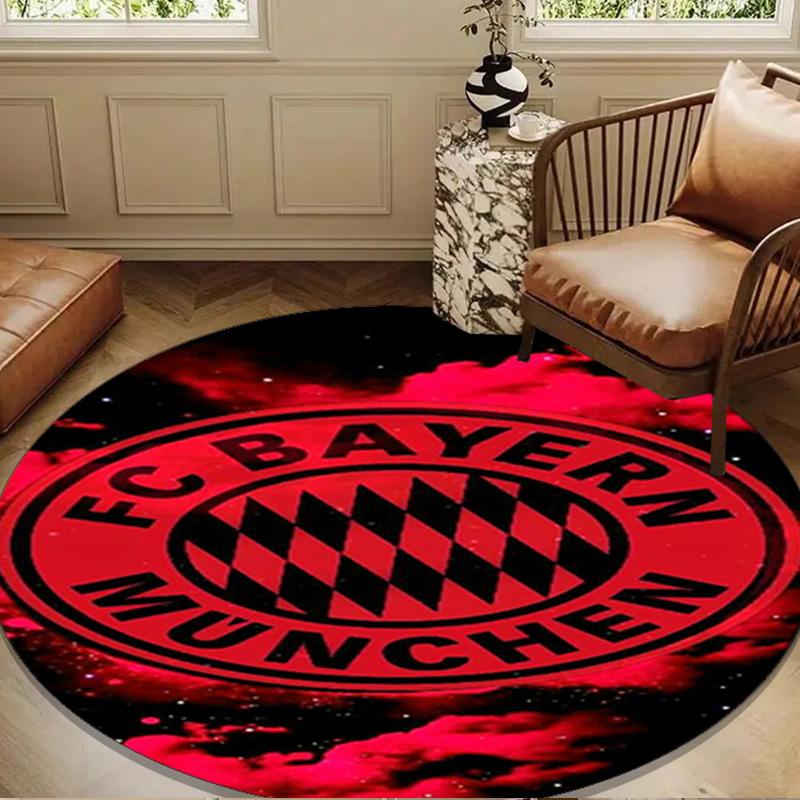 Football Club Neon Cityscape Round Rug for Livingroom,Bedroom, Palyroom, Chair Rug, Area rug, Circle Carpet, Large Size Fan Christmas gift