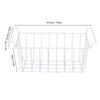 Koszyk do lodówki i zamrażarki, 2-częściowy, nierdzewny stalowy, powlekany PE, biały, prostokątny, druciany organizer do przechowywania w zamrażarce do kuchni (49.5cm Długi x 24.5cm Szeroki