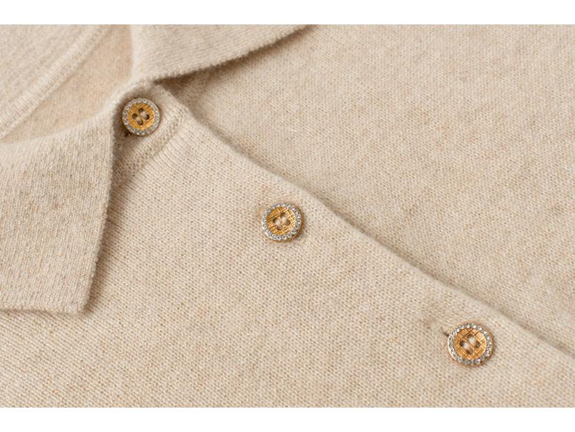 Women's Plus Size 100% Pure Cashmere Loose Warm Polo Collar Sweater