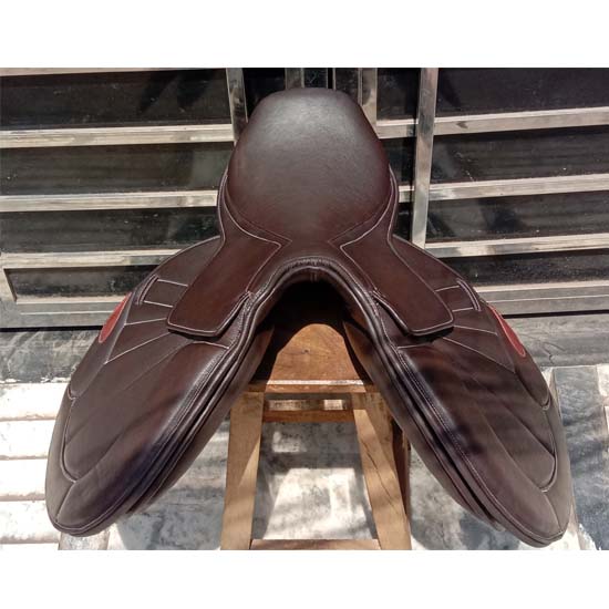 Sella in pelle Salto/Contatto stretto, Doppia falda Archetto intercambiabile, Misura 17", 17.5",18"