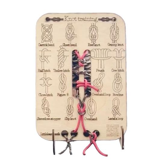 Learn Knot Training Board 16 Knots Tying Practice Wooden Board Beginner Reefs Square