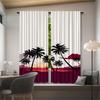 Coconut Tree Landscape Printed Curtains Pole Bag Christmas Decorations Daily Home Room Made Of Polyester