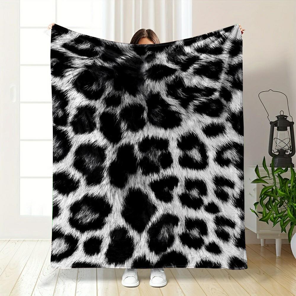 

Zebra Animal Print Fleece Blanket Reversible Black White Design for AllSeason Comfort Wild Style Gifting Home Decor 75x100cm