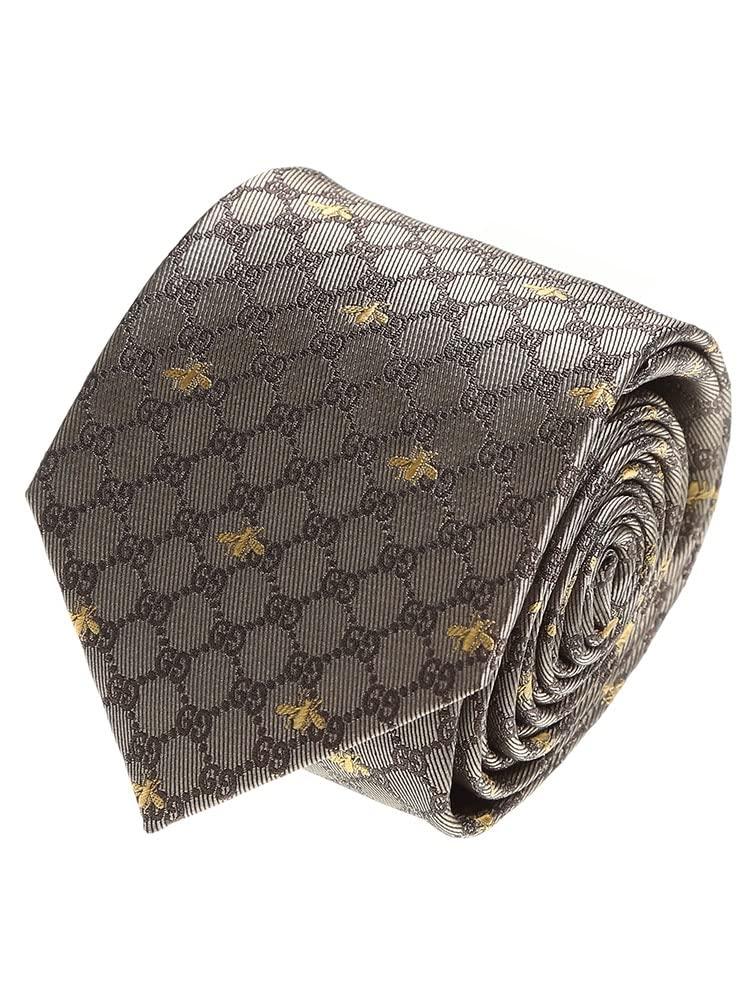 GUCCI Silk GG Bee Tie Beige 100% [GC5450789764] / - [Used]