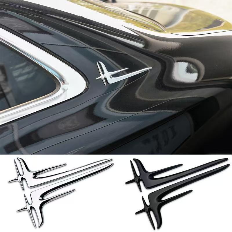 For Mercedes Benz fender side angel wing labels C-class E-class C200L extended version refit accessories pair decals stickers RX7