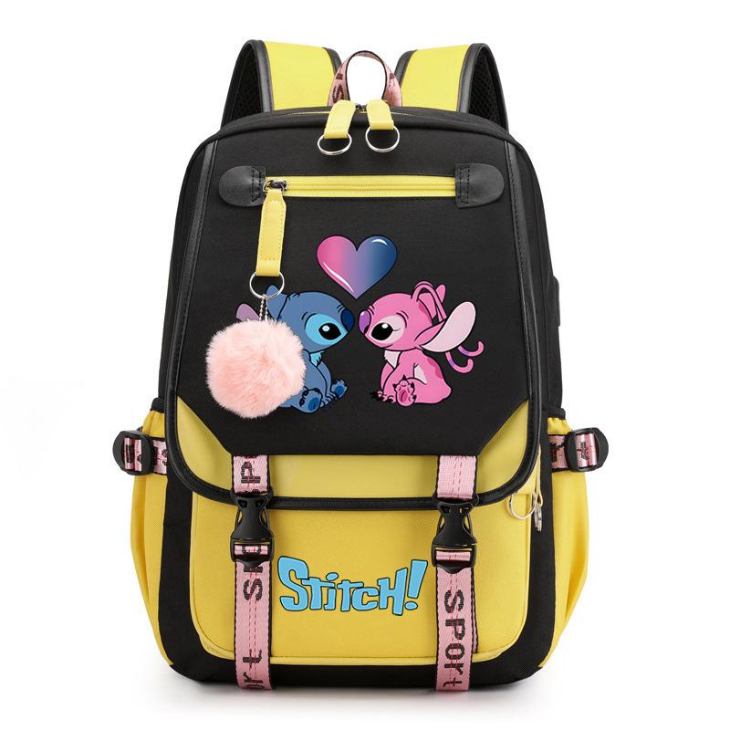 Cute Cartoon Printed Schoolbag Junior High School Student High School Student With Usb Multi-Function Student Schoolbag