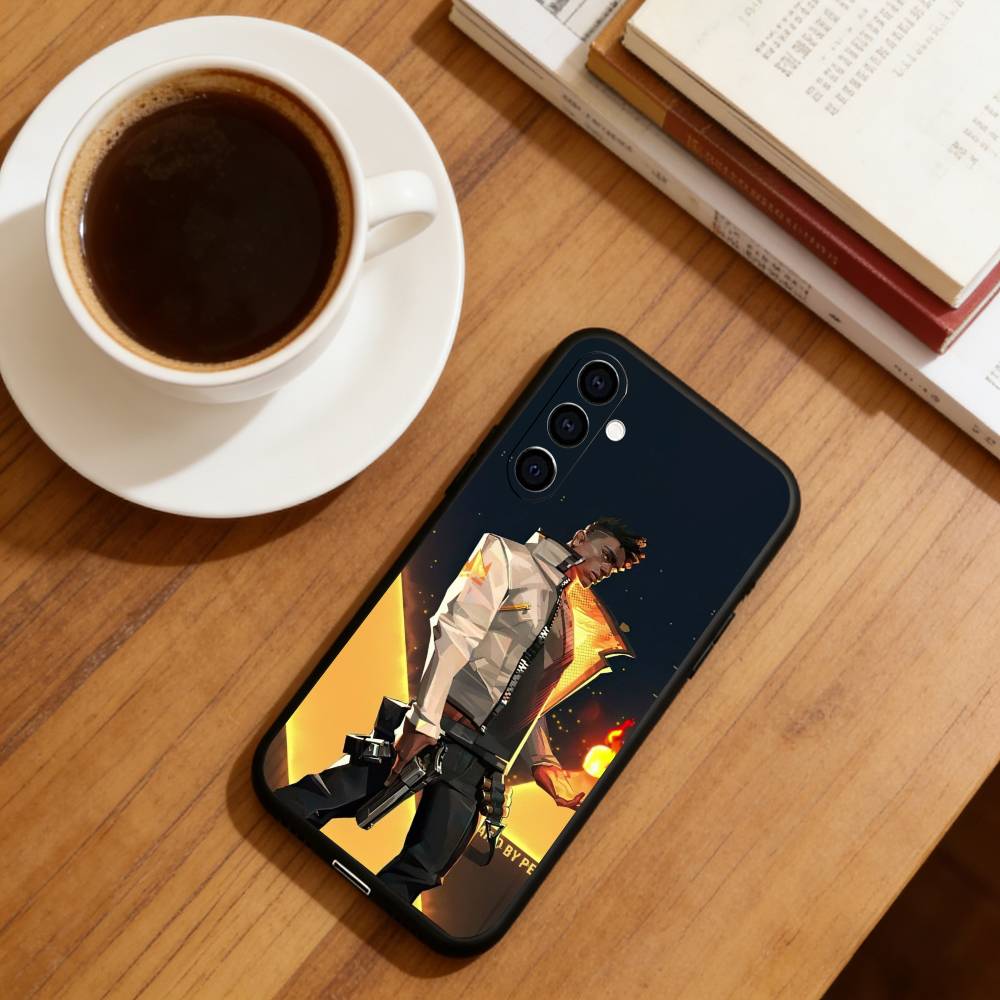 Valorant Handyhülle Schwarzes Silikon Weich Für Samsung Galaxy A73,A72,A71,A70,A53,A52,A51