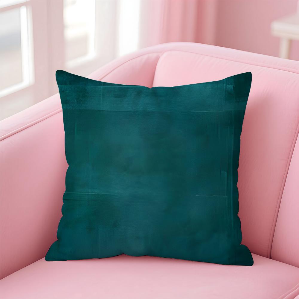 Blue Green Ocean Print Pattern Cushion Cover Pillow Case Soft Skin Friendly Fabric  Concealed Zipper