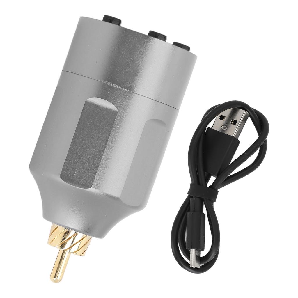 Tattoo Wireless Power Supply 1300mAh Rechargeable RCA Connector Tattoo Battery Power Supply Silver