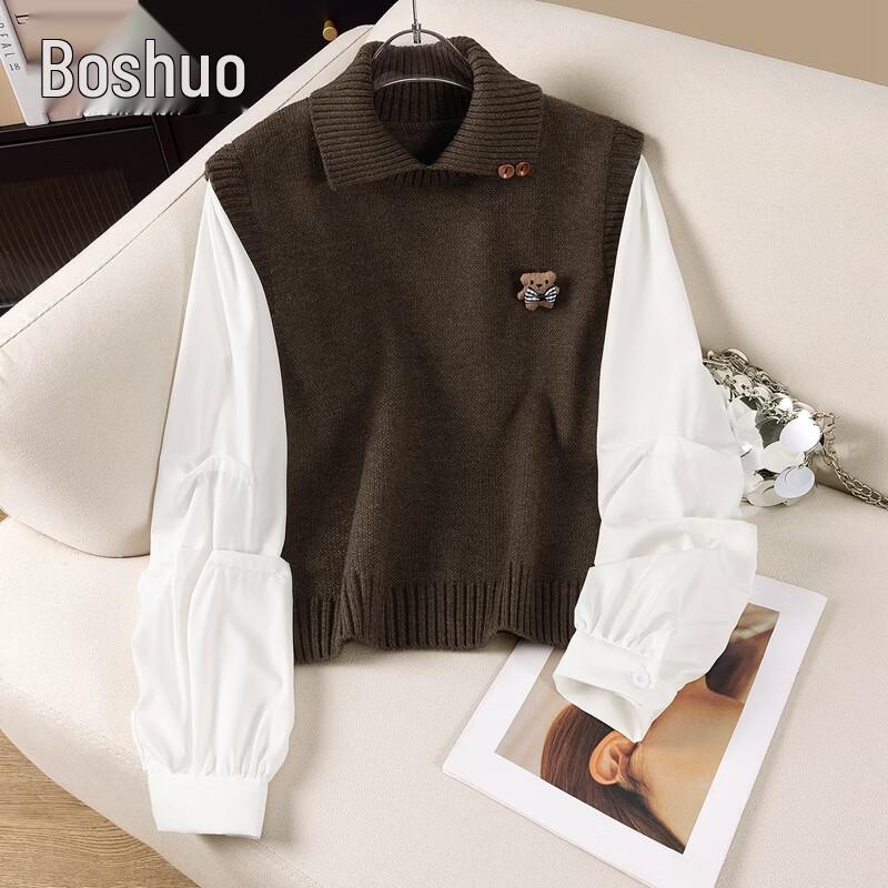 Women s Color Block Long-Sleeve Knit Top S