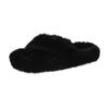 2025 Autumn New Internet Celebrity Fluffy Slippers Female Lazy Woman Wearing Large Size One-word Thick Bottom Open-toed Slippers Female