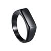 European-American Retro Stainless Steel Gold Seal Ring