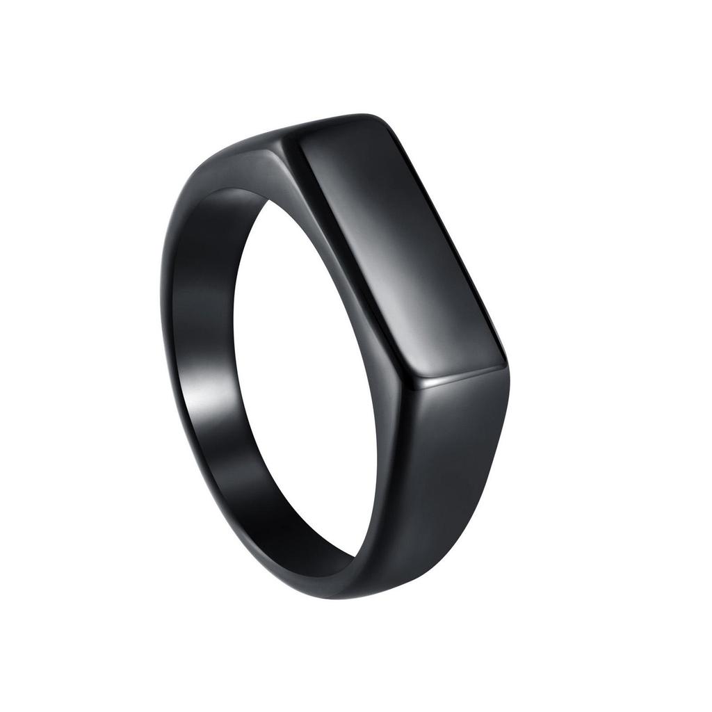 European-American Retro Stainless Steel Gold Seal Ring