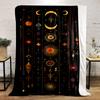 Mystic Celestial and Moon Pattern Blanket Patterned Flannel Blanket Perfect for the Bedroom Living Room, Sofa, or a Little Nap