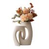 Nordic Ceramic Art Flower Vase, Modern Minimalist White Desktop Floral Container & Aesthetic Living Room Home Decor