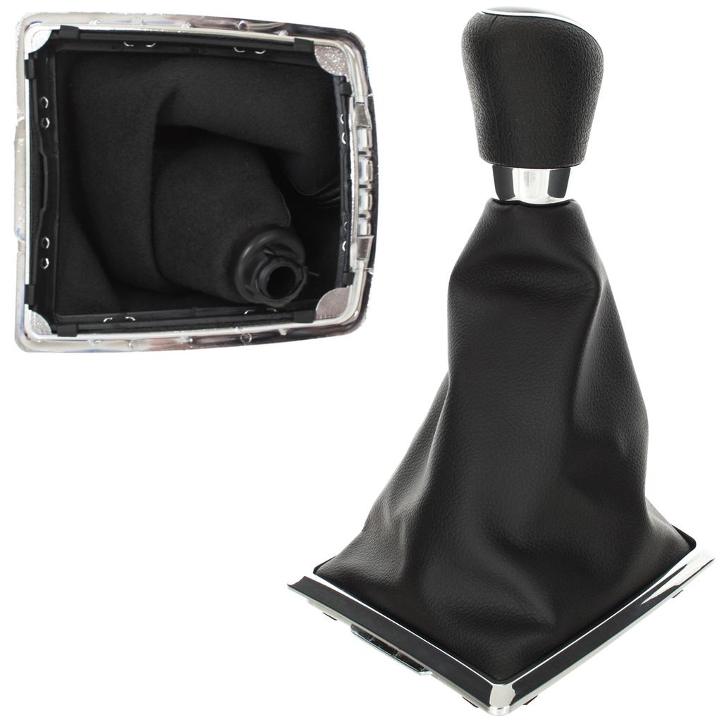 Ford Focus Mk2 04-11 BLACK Gear Shift Knob + Gaiter with CHROME Frame 5 SPEED
