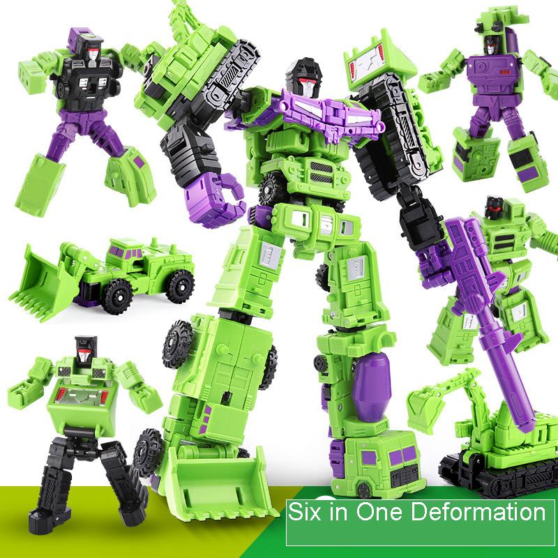 Transformacja 6 w 1 Model Figurka Akcji Robot Zabawki Dekoracja Modelu Biurkowego Montaż Edukacyjne Zabawki Rozwijające Mózg Prezent dla Chłopców Dzieci