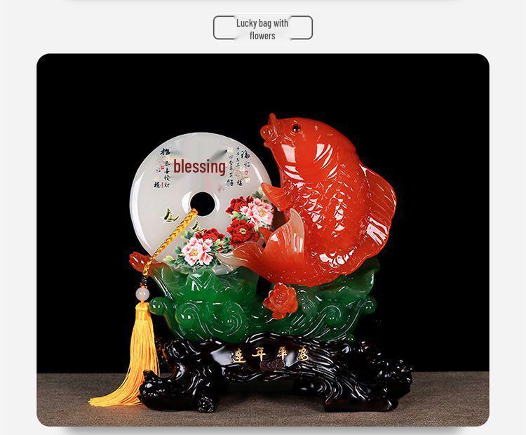Yearly Abundance Fish Ornament: Home Decor for Living Room, Wine Cabinet, TV Stand - Perfect Housewarming Gift