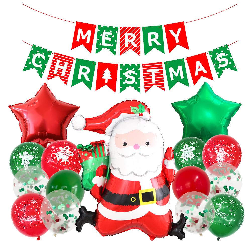 Christmas Decoration Aluminum Film Balloon New Year'S Day Party Scene Arrangement Santa Claus Christmas Tree Balloon