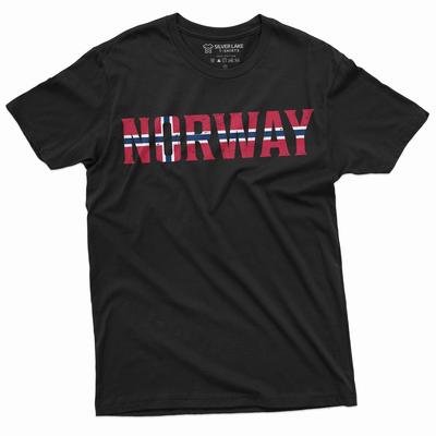 Men's Norway T-shirt Norge Norwegian Flag Coat of Arms Tee Shirt Norwegian Tees