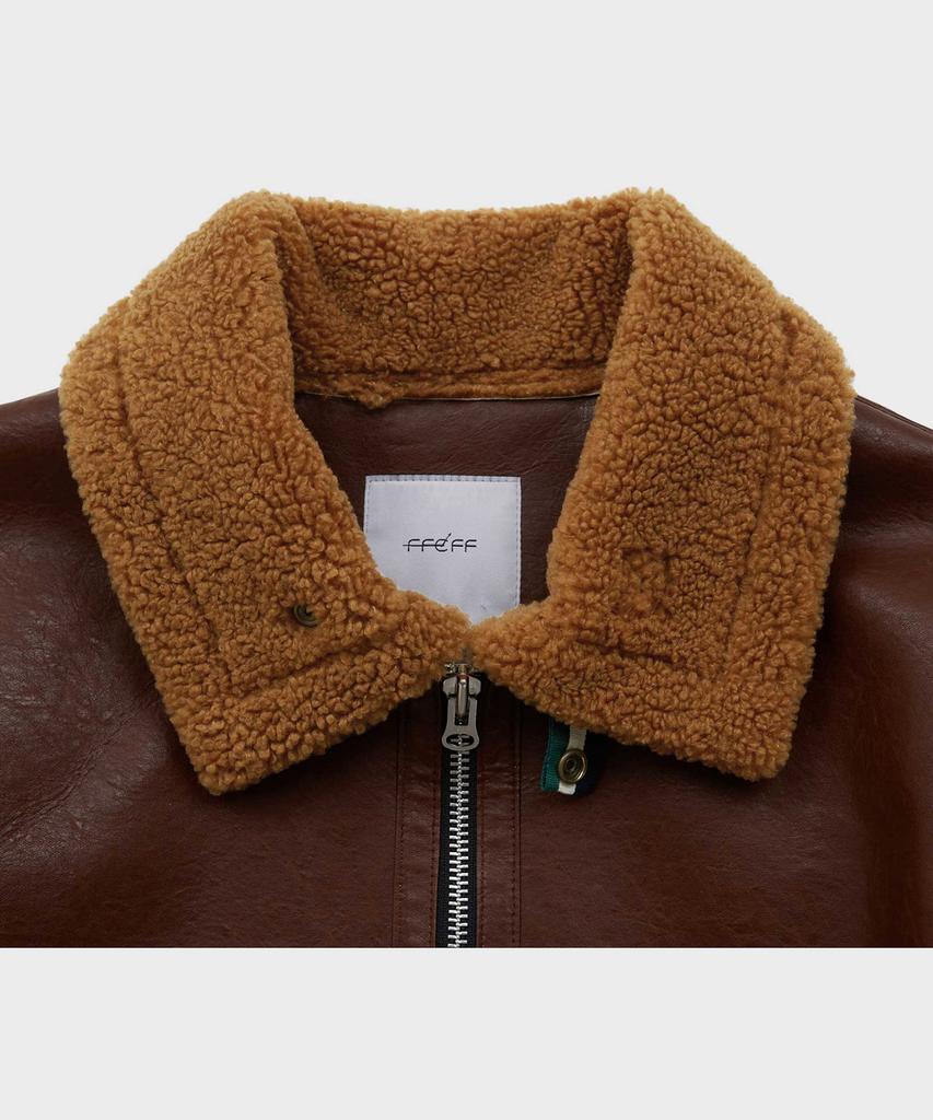 Ffeff Studio Leather Shearling Jacket (Brown)