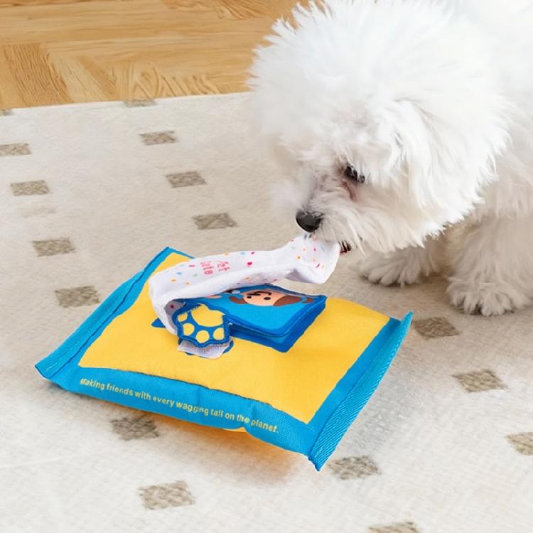 Fun Wet Wipes Treats Feeder Sniffing Training Toy For Dog with Noise Maker And Reward Pouches Enhancing Cognitive Skill