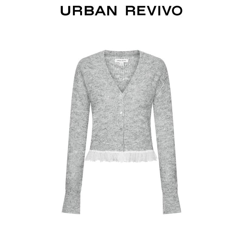 UR Women's Lace Patchwork Knit Cardigan