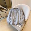 Women's Soft Knit Cardigan with Colorful Lace Collar - Cozy Autumn/Winter Loose Fit Fur Coat