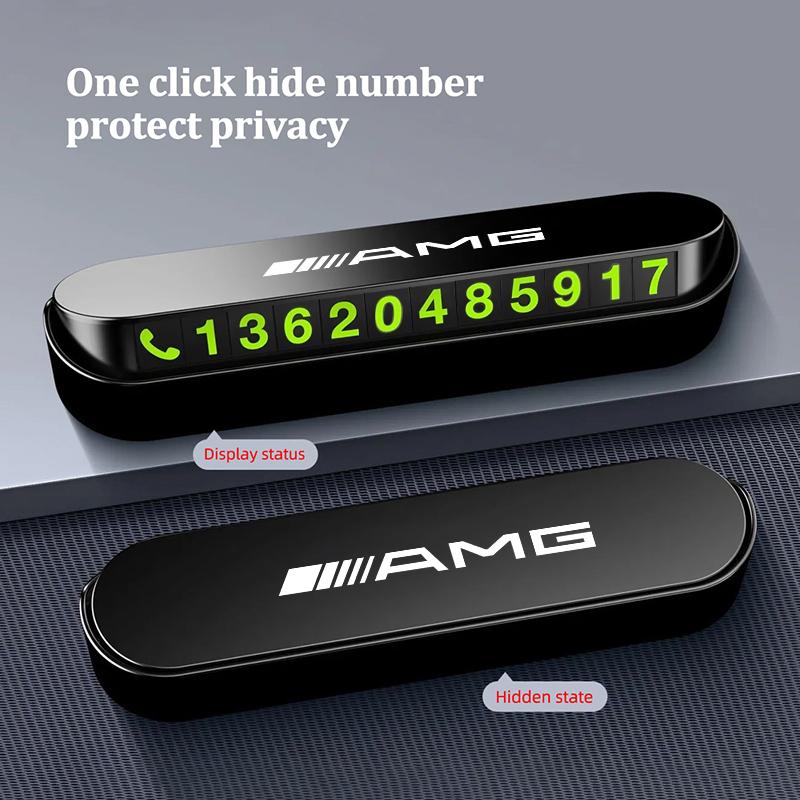 Car Temporary Parking Card Auto Emblem Phone Number Card Plate For Mercedes Benz AMG GLE W204 W205 W203 W211 W212 W213 W201 W210 JDFX1