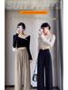 Women's High-Waist Pleated Wide-Leg Suit Pants - Spring/Summer New Arrival