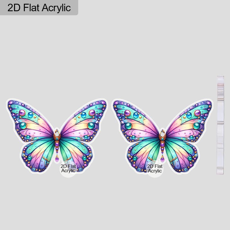 2D Flat Acrylic Women's Colorful Butterfly Earrings, suitable as holiday gifts, birthday gifts, and party decorations for women.