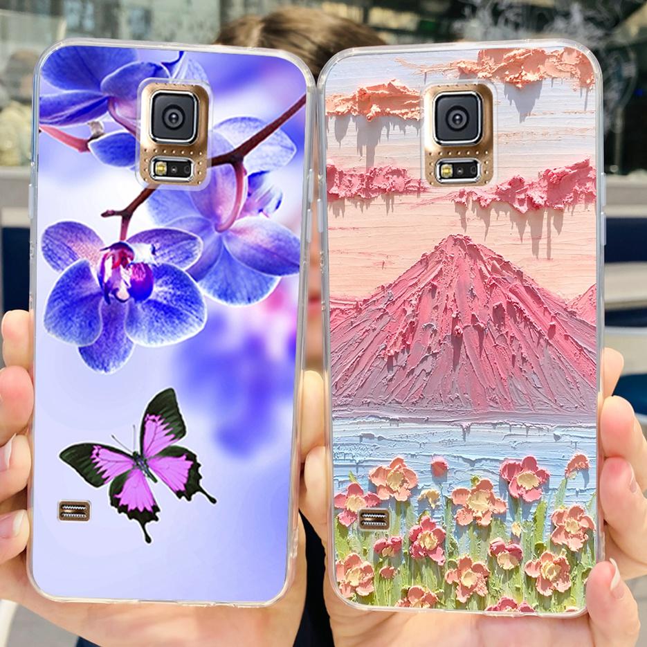 For Samsung Galaxy S5 Case SM-G900F G900I G900M Stylish Painted Cover Soft Silicone Phone Case For Samsung S5 S 5 GalaxyS5 Shell