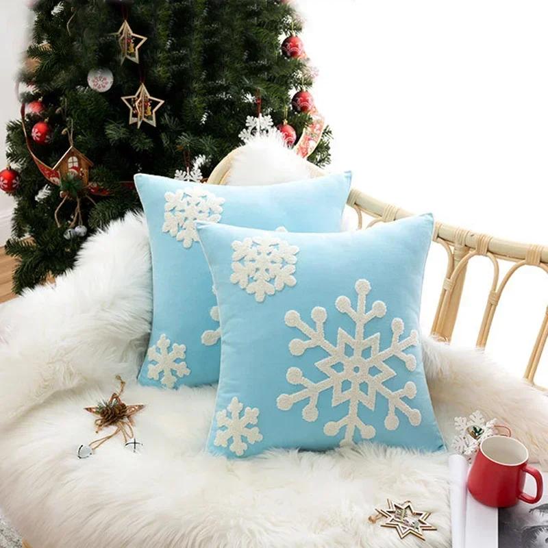 Christmas Throw Pillow Plush Cushion/ Pillow Cover for Sofa Living Room Decoration Nordic Pillowcases Home/ Bedroom Decor