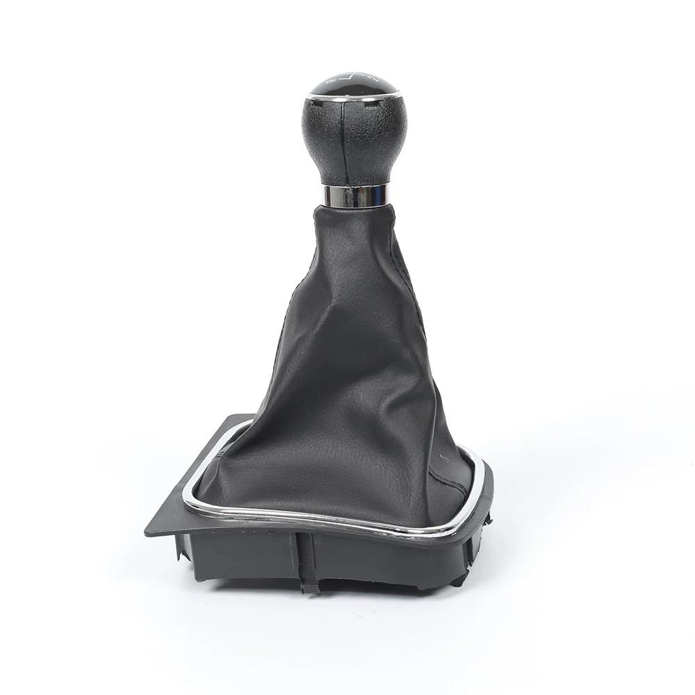 5/6 Speed Stick Gear Shift Knob with Leather Boot Collar Case for Volkswagen VW Golf 5 V 6 VI MK5 MK6 Jetta 2005-2014 Car Stying
