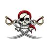 Pirate Carl Double-Edged Skull Poster Sticker Self-Adhesive Removable for Car Room Decoration HE96