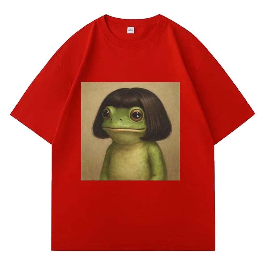 Lustiger Frosch Grafikdruck Y2K T-Shirts Unisex Sommer Gothic Pop Lässige Mode Oberteile Unisex Harajuku Kurzarm-T-Shirts Jugendliche