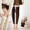 Thermal Compression Leg Sleeves Winter Warmers for Women, Over The Knee Thigh High Socks, Solid Color Boot Socks Soft Sleeves, Thickened Plush