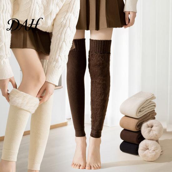 Thermal Compression Leg Sleeves Winter Warmers for Women, Over The Knee Thigh High Socks, Solid Color Boot Socks Soft Sleeves, Thickened Plush