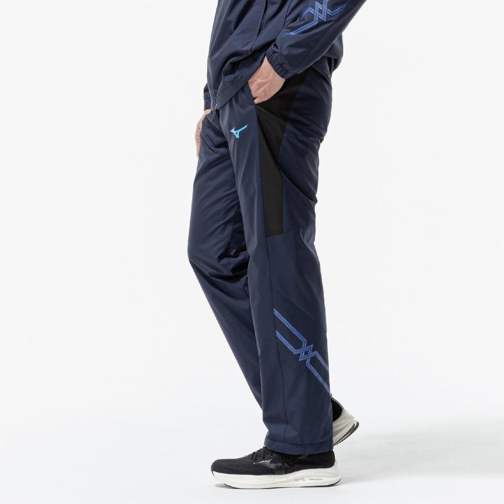 Training Wear Windbreaker 32MFC631 Deep Navy X Black [Mizuno] Pants, Heat-Generating Material, Water-Repellent, Windproof,