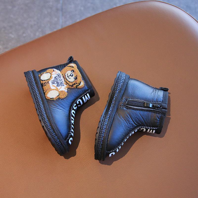 Children's Snow Cotton 2025 Winter Explosion Cute Bear Baby Girl Winter Cotton Boots Velvet Warm Boy Boots