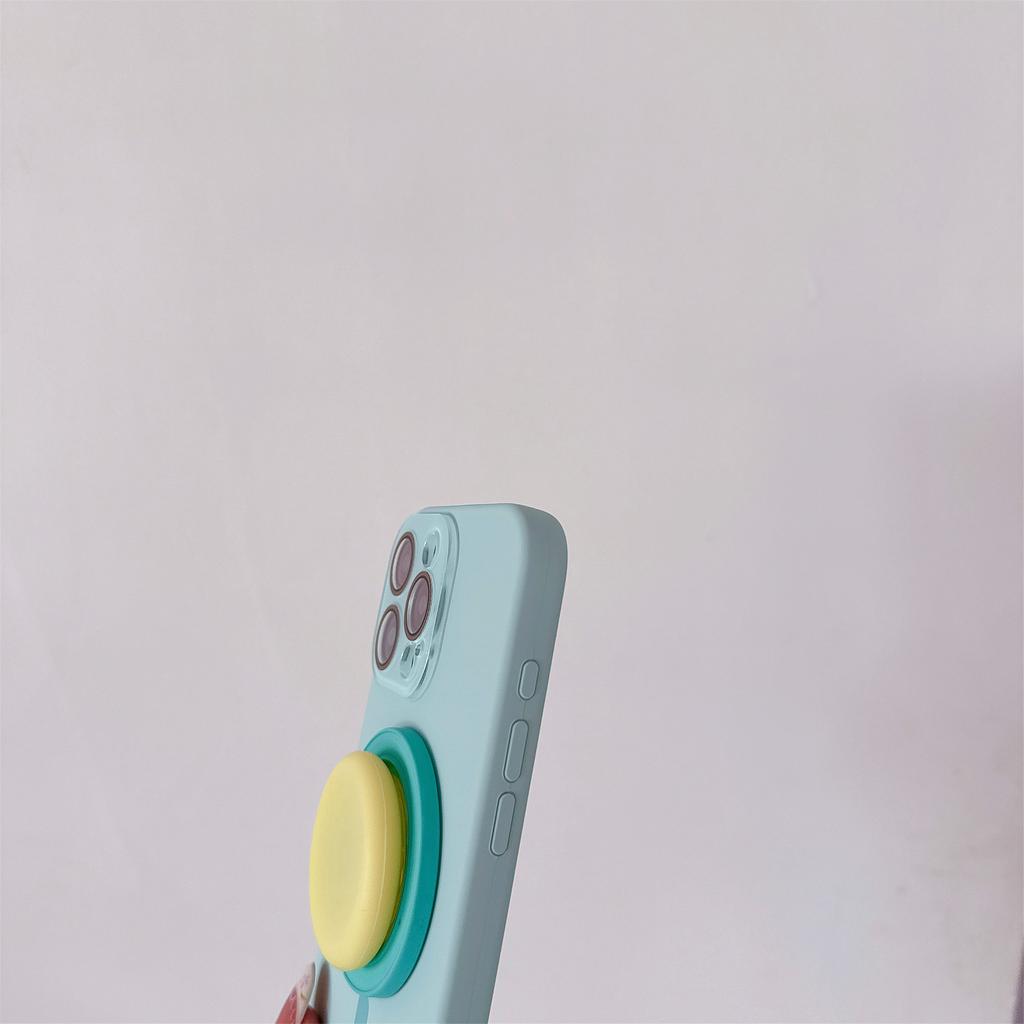 Cute Folding Bracket Kickstand Candy Color Summer Phone Case for iPhone 12 13 14 15 16 Pro Max Wireless Charging Magnetic Cover