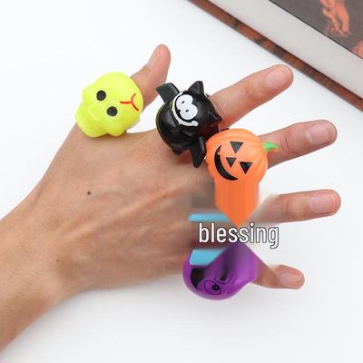 Halloween Luminous Toys: Finger Lights & Pumpkin Skull Bat Rings